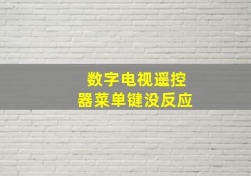 数字电视遥控器菜单键没反应