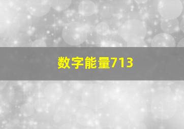 数字能量713