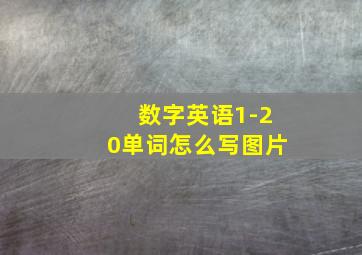 数字英语1-20单词怎么写图片