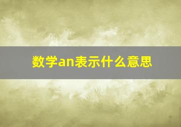 数学an表示什么意思