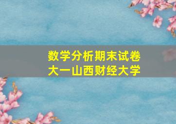 数学分析期末试卷大一山西财经大学