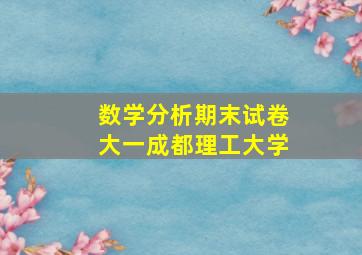 数学分析期末试卷大一成都理工大学