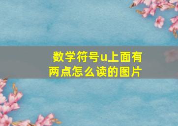 数学符号u上面有两点怎么读的图片