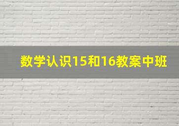 数学认识15和16教案中班