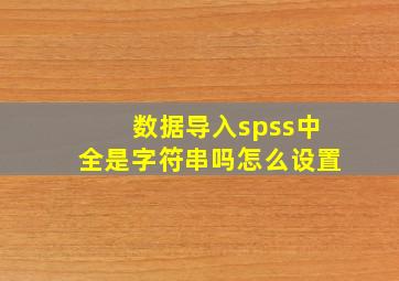 数据导入spss中全是字符串吗怎么设置