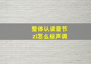 整体认读音节zi怎么标声调