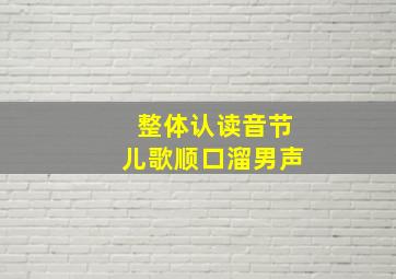 整体认读音节儿歌顺口溜男声