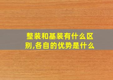 整装和基装有什么区别,各自的优势是什么