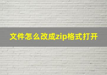 文件怎么改成zip格式打开