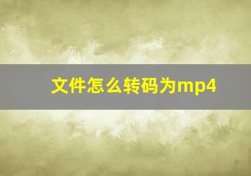 文件怎么转码为mp4