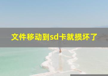 文件移动到sd卡就损坏了