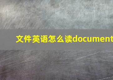 文件英语怎么读document