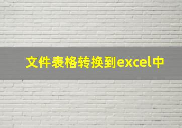 文件表格转换到excel中