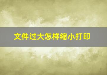 文件过大怎样缩小打印