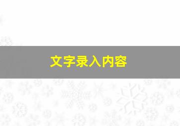 文字录入内容