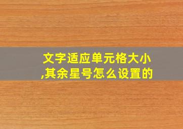 文字适应单元格大小,其余星号怎么设置的