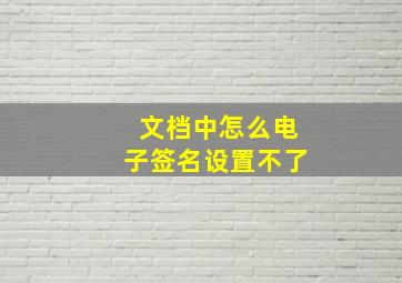 文档中怎么电子签名设置不了