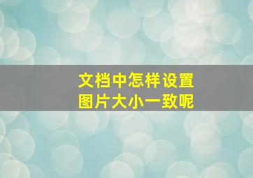 文档中怎样设置图片大小一致呢