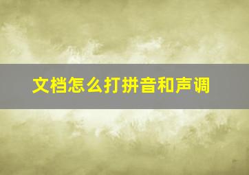 文档怎么打拼音和声调