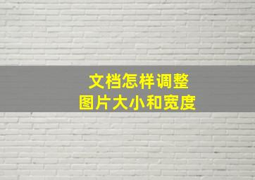 文档怎样调整图片大小和宽度