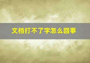 文档打不了字怎么回事