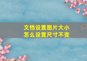 文档设置图片大小怎么设置尺寸不变