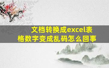 文档转换成excel表格数字变成乱码怎么回事