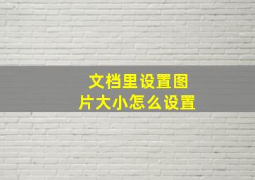 文档里设置图片大小怎么设置