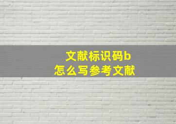 文献标识码b怎么写参考文献