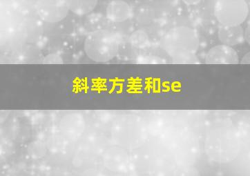 斜率方差和se