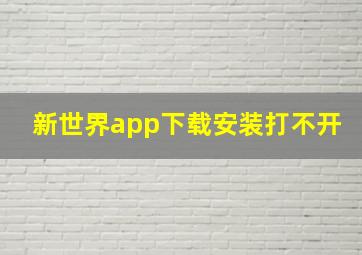 新世界app下载安装打不开