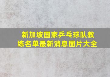 新加坡国家乒乓球队教练名单最新消息图片大全