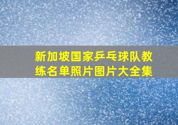 新加坡国家乒乓球队教练名单照片图片大全集