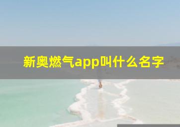 新奥燃气app叫什么名字