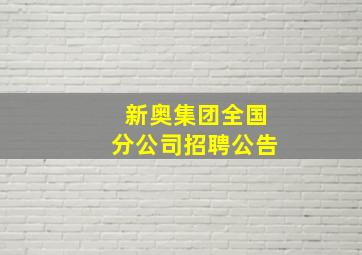 新奥集团全国分公司招聘公告