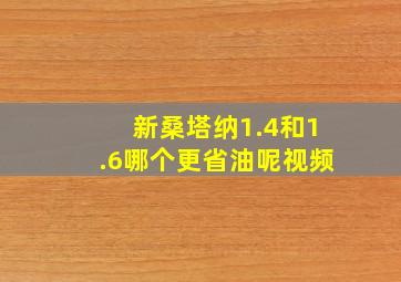 新桑塔纳1.4和1.6哪个更省油呢视频