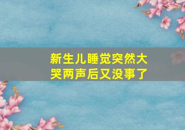 新生儿睡觉突然大哭两声后又没事了