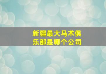 新疆最大马术俱乐部是哪个公司