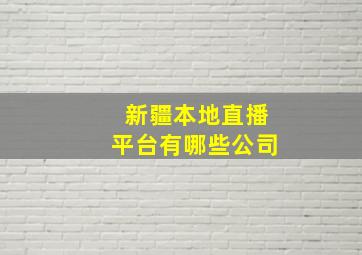 新疆本地直播平台有哪些公司