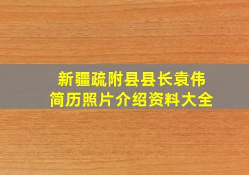 新疆疏附县县长袁伟简历照片介绍资料大全