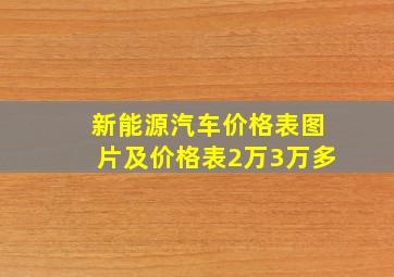 新能源汽车价格表图片及价格表2万3万多