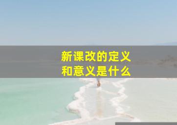 新课改的定义和意义是什么