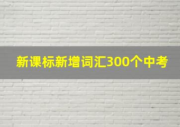 新课标新增词汇300个中考