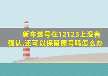 新车选号在12123上没有确认,还可以保留原号吗怎么办