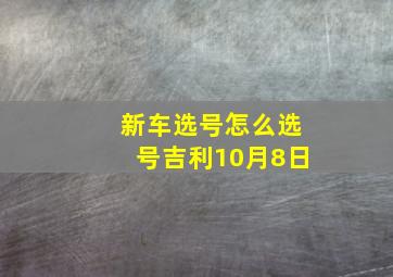 新车选号怎么选号吉利10月8日