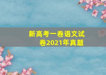 新高考一卷语文试卷2021年真题