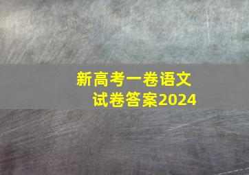 新高考一卷语文试卷答案2024