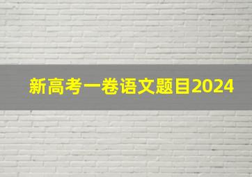 新高考一卷语文题目2024