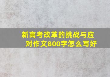 新高考改革的挑战与应对作文800字怎么写好