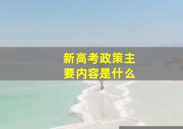 新高考政策主要内容是什么